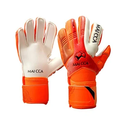 Image of Wrzbest Youth Kids Children Goalkeeper Gloves Professional Goalie Gloves,Soccer Football Training Secure with Strong Grip and Finger Spines Protection (Orange, 6)