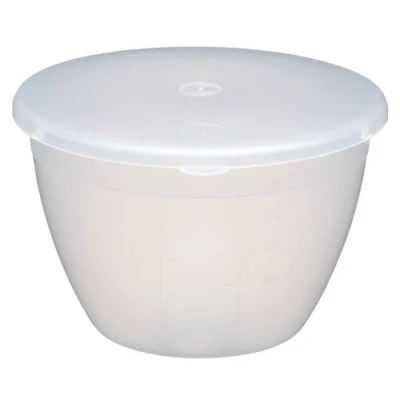 Image of KitchenCraft KCPUD1 Plastic Pudding Basin with Lid, Medium, 570 ml (1 Pint)