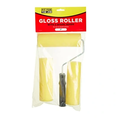 Image of Fit for The Job 7 inch Triple Foam Roller and Frame Set DIY Painting with Emulsion Paints on Walls Ceilings, 7&quot;
