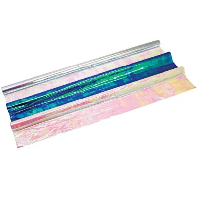 Image of Bright Ideas Pack of 3 Assorted Rolls 70cm x 2m Florist Flower Iridescent Film Cellophane Gift Wrap Perfect for DIY Bouquet Wedding Birthday Present Package Wrapping. BI0228.