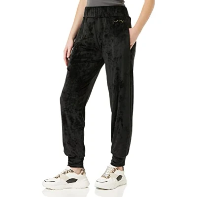 Image of KENDALL &amp; KYLIE Women&#039;s K&amp;K W VEROUR HIGH Rise Jogger KKW3711721 Pants, Black, XL