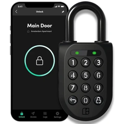 Image of igloohome Smart Combination Padlock with Code, Heavy Duty Padlock, Digital Lock for Outdoors, Weatherproof, Tamper Proof, Safe High Security, Bluetooth Equipped, Works Offline (Padlock 2)