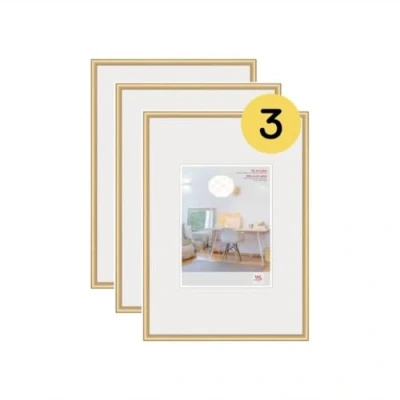 Image of walther Design Picture Frame Gold 40 x 60 cm with Art Glass 3 Pack, New Lifestyle Plastic KVX460G3