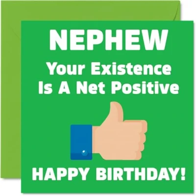 Image of Funny Birthday Cards for Nephew Your Existence Joke Happy Card from Auntie Uncle, Banter Gifts, 145mm x Rude Greeting Gift