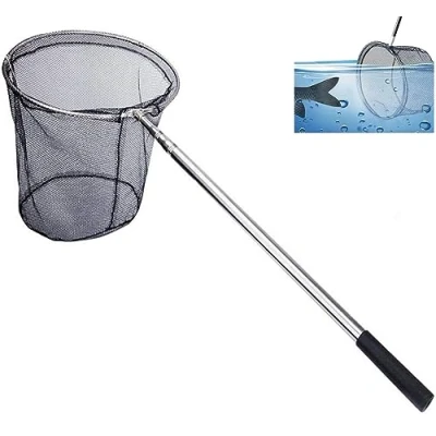 Image of Fishing Landing Net, Xndryan 180CM Telescopic Net Pole for Carp Trout Fishing, Stainless Steel Folding Nets, Long Handle Nets Ponds
