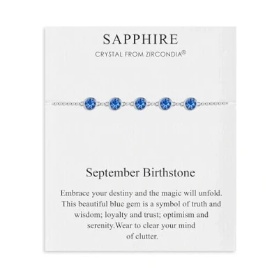 Image of Philip Jones September Birthstone Bracelet Created with Sapphire Zircondia® Crystals