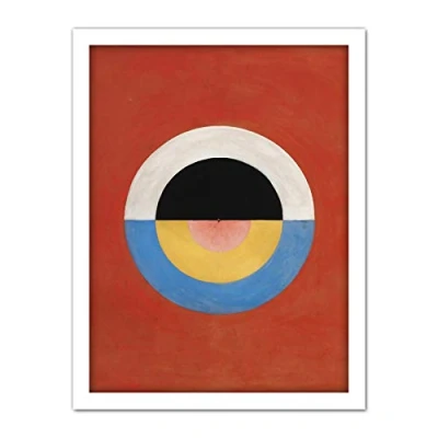 Image of Wee Blue Coo Hilma Af Klint Svanen Abstract Circles Artwork Framed Wall Art Print 18X24 Inch