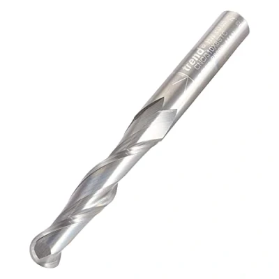 Image of Trend CNC Bullnose Spiral Up Cut Two Flute Router Cutter, 8mm Shank, Diameter &amp; 42mm Length, Solid Tungsten Carbide, CNC/310X8STC