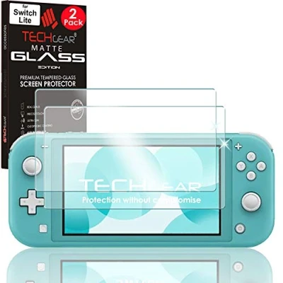 Image of TECHGEAR 2 Pack Switch Lite Anti Glare Glass Edition, Matte Tempered Screen Protector [2.5D Round Edge] [9H Hardness] [Scratch Resistant] [No Bubble] Compatible for Nintendo