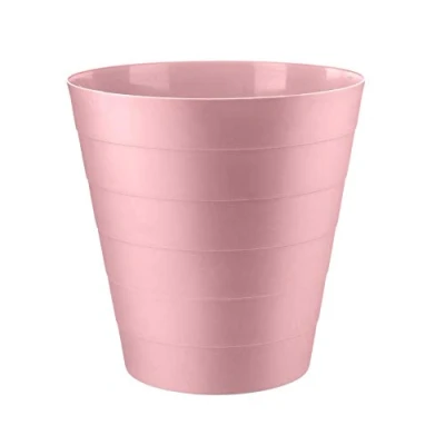 Image of Home+ Plastic Waste Paper Bin Basket 6L Rubbish Trash Can Round Kitchen Bathroom Bedroom Office Garbage Dustbin, 6 Litre (Pink)