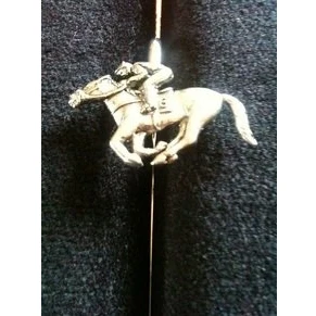 Image of Handcrafted Pewter Race Horse Racing Jockey Racehorse Bookmark Gift
