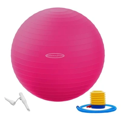 Image of BalanceFrom Anti Burst and Slip Resistant Exercise Ball Yoga Fitness Birthing with Quick Pump, 2,000 Pound Capacity (38 45cm, S, Pink)