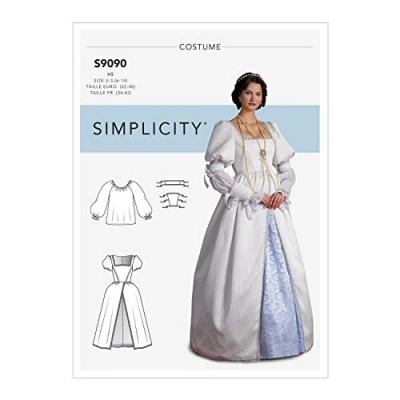 Image of SIMPLICITY Sewing Pattern S9090 Misses&#039; Historical Costume, 14 16 18 20 22, R5