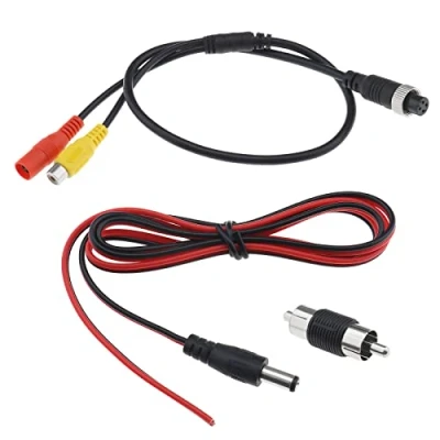 Image of Be In Your Mind 4 PIN Female to RCA Cable with Male Adapter and 5.5x2.1mm Power for CCTV Surveillance Camera Audio Video Signals