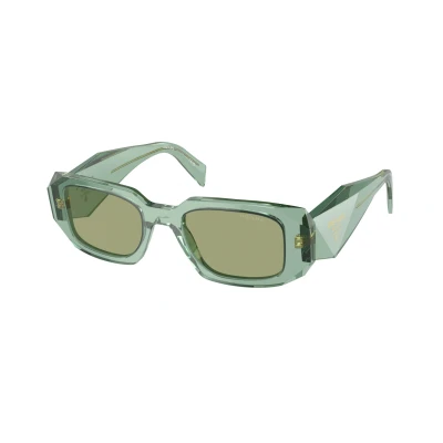Image of Prada Unisex Sunglasses, Size: 49, Transparent sage/green