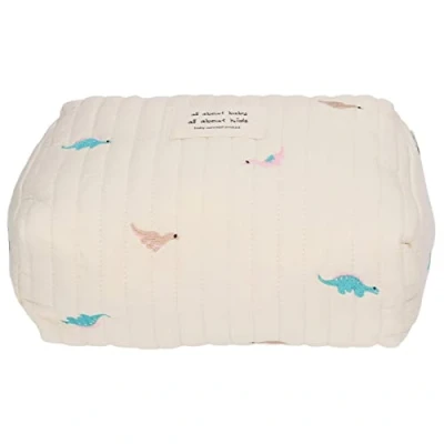 Image of Diaper Bag Organizer Pouch, Pouch Cotton Embroidery for Wallet (Dinosaur)