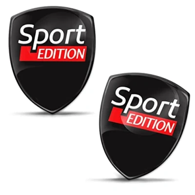 Image of Biomar Labs 2 x 3D Gel Silicone Sticker Sport Edition Badge Stickers Car Motorcycle Bicycle Window Door Laptop KS 133