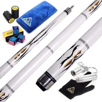 Image of CUESOUL 58&quot; 2 Piece Maple Billiard Pool Cue Sticks 19oz U102