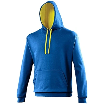 Image of AWDis Men&#039;s Varsity Hoodie, Multicoloured (Royal Blue/Sunshine Yellow), Large