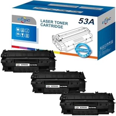 Image of ECSC Toner Cartridge Q7553A For Printer, Compatible with HP LaserJet M2727nf MFP M2727nfs P2014 P2014n P2015 P2015d P2015dn P2015dtn P2015n P2015x (Black, 3 Pack)