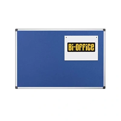 Image of Bi Office Notice Board Maya, Blue Felt, Aluminium Frame, 105 x 75 cm