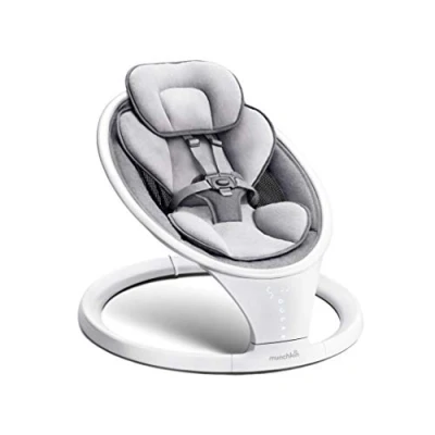 Image of Munchkin Electric Baby Bouncer Chair Bluetooth Enabled Swing Rocker &amp; Gentle Bouncing Portable Soothing with Motion Sounds Grey/White