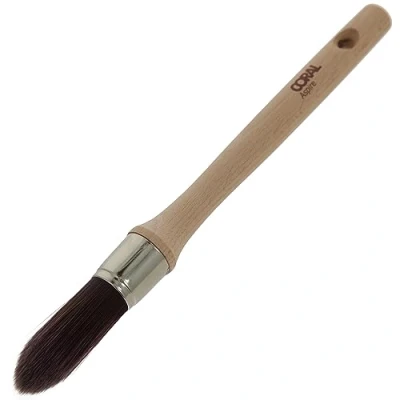 Image of Coral 33713 Aspire 21MM Round Sash Paint Brush Professional Firm Pointed Profile for Fast Accurate Detail Cutting In Ultra Smooth Finish with Trade Emulsion or Gloss FSC Wood Handle