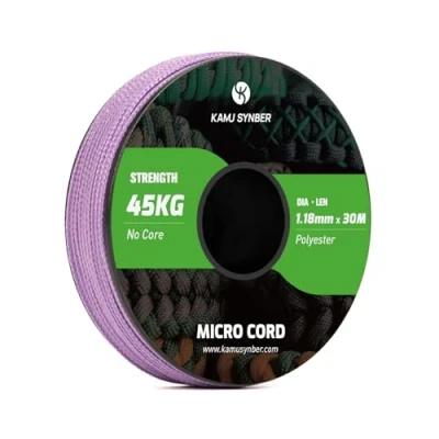 Image of Kamu Synber Micro Cord 1.18mm Paracord Braided Rope 30m Spool for Bracelet, Crafting, Jewelry Making, Key Chains Support 45kg Lilac