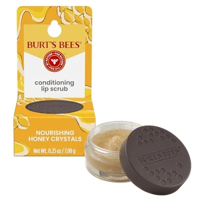 Image of Burts Bees Conditioning Lip Scrub for Women 0.25 oz Scrub, Yellow, Brown