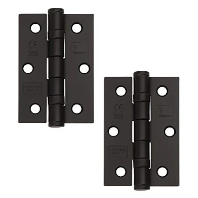 Image of Excel XL965 BLK Pair of 3&quot; Grade 7 Door Hinges, Matt Black