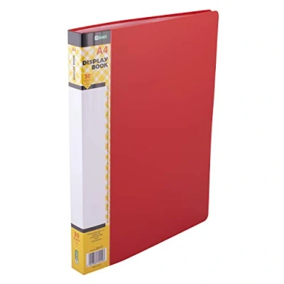 Image of D.RECT Display Book PP A4 30 Sleeves Folder Solid Presentation Offer Red