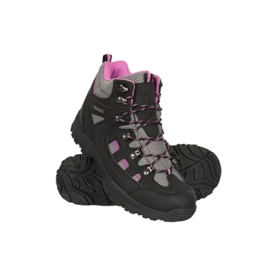 Image of Mountain Warehouse Adventurer Womens Boots Waterproof Rain Boots, Synthetic &amp; Textile Walking Shoes For Autumn Winter, Hiking Trekking Black Adult Shoe Size 8.5