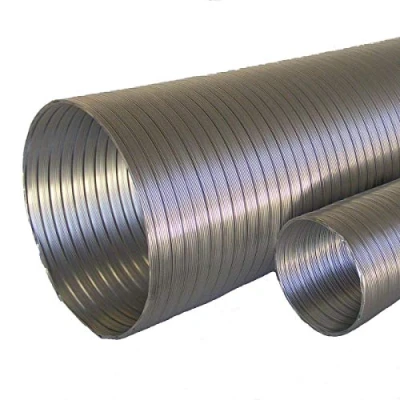 Image of Aluminium Flexible Pipe Air Ducting Flexi Tube Alloy Hose Flexipipe Fan Duct (135mm)