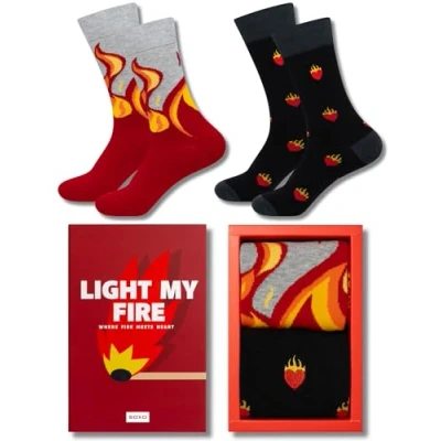 Image of soxo Valentine&#039;s Day Socks Set Funny Men Gift Ideas Long Sock Men&#039;s Funky Valentine Gifts 6.5 10.5 Matches 2 Pairs