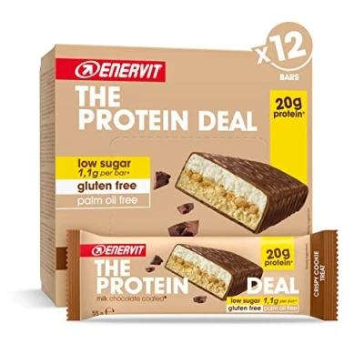 Image of Enervit The Protein Deal Bar (Crispy Cookie Treat, Pack of 12 Bars)