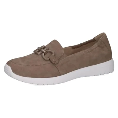 Image of CAPRICE Women&#039;s 9 24708 42 Flat Slip on Shoes, Mud Suede, 7.5 UK