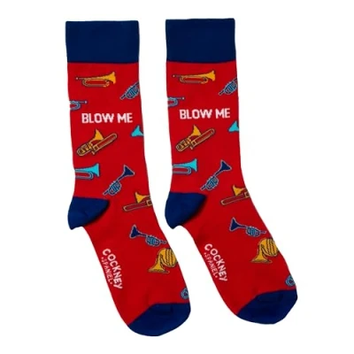 Image of Cockney Spaniel BLOW ME 1 Pair of Matching Socks UK 6 11 EUR 39 46 US 7 12