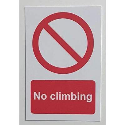 Image of No Climbing Sign Self Adhesive Sticker 300mm x 200mm