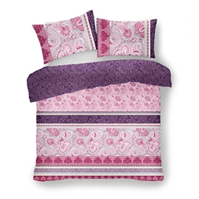 Image of Gaveno Cavailia Luxurious KIRA Bed Set with Duvet Cover and Pillow Cases, Polyester Cotton, Purple, King