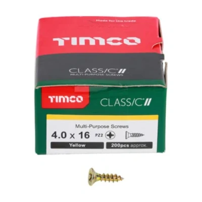 Image of TIMCO Classic Multi Purpose Screws PZ Double Countersunk 4.0 x 16 Gold Box of 200