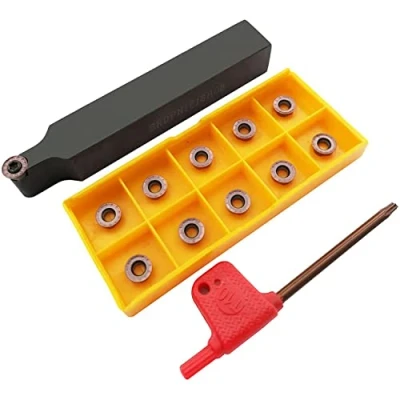 Image of ASZLBYM 10pcs RPMT08T2MOE Indexable Carbide Milling Inserts Blade Cutter with 5/8&quot;/16mm SRDPN1616H08 Tool Holder Metal Lathe Cutting Tools……