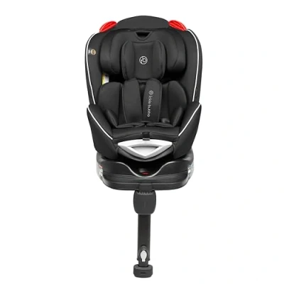 Image of Ickle Bubba Radial Group 0+/1/2 Car Seat, Suitable from Birth to 25kg (Approx. 7 Years), 360 Degree Rotating Design for Easy Access &amp; Integrated ISOFIX Base Secure Installation (Black)
