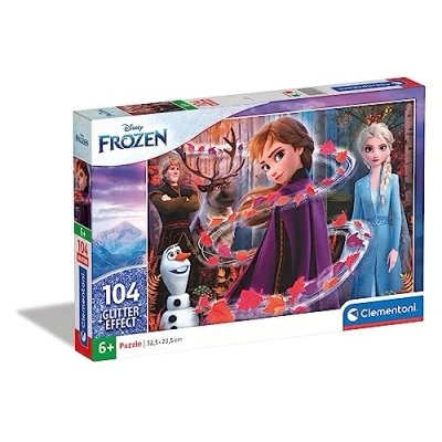 Image of Clementoni 20162 Glitter puzzle Disney Frozen 2 104 pieces Made in Italy jigsaw children age 6+