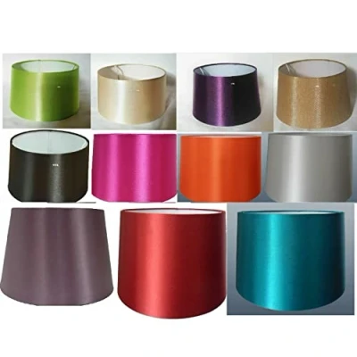 Image of Fabric Silk Drum Ceiling Light Shade Table / Floor Lampshade (10 Inches ( 25 cm), Red Drum)