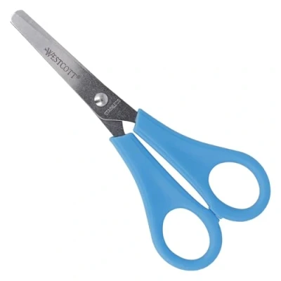 Image of Westcott E 21592 00 Kids Scissor witch cm scale, blunt tip, 5&quot;/13 cm, Assorted color