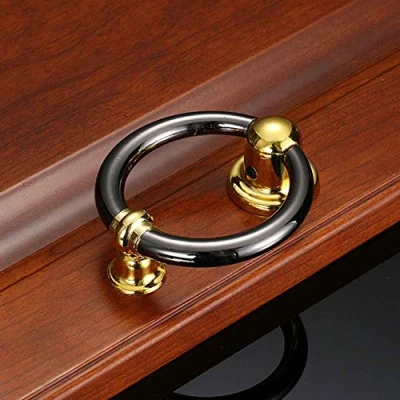 Image of Black Antique Brass Ring Door Knocker