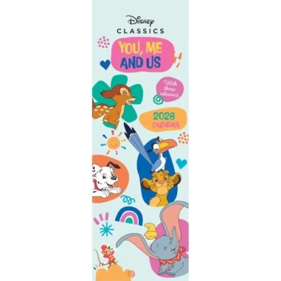 Image of 2026 CALENDAR DISNEY YOU, ME AND US MONTH TO VIEW SLIM WALL OFFICIAL PRODUCT