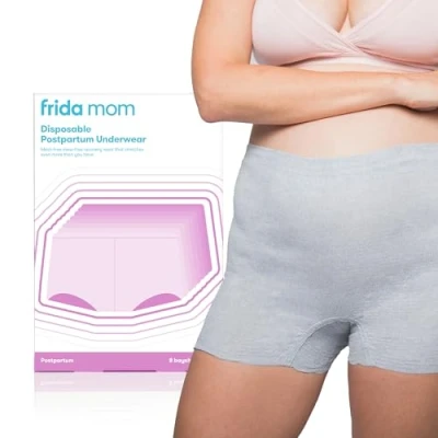Image of Frida Mom Postpartum Disposable Knickers 100% Cotton, Microfibre Boyshort Cut with Super Soft, Stretchy and Breathable Fabric Size Regular, 8ct