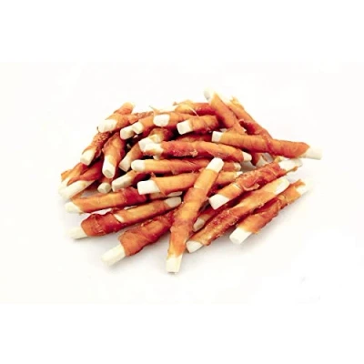 Image of Chicken Breast Wrapped Biscuit Fingers Jerky Premium Chewy Dog Treats Chews Snacks