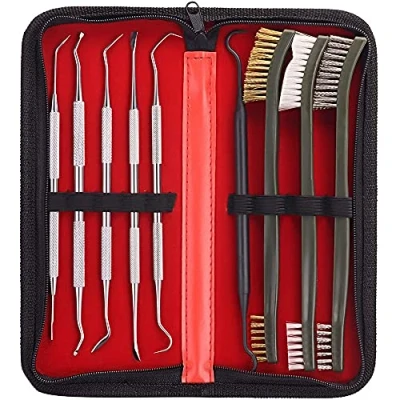 Image of ANCLLO Universal Cleaning Kit Pick Set for All Guns Double Ended Nylon Brass Steel Brush Metal Ploymer Picks with Case